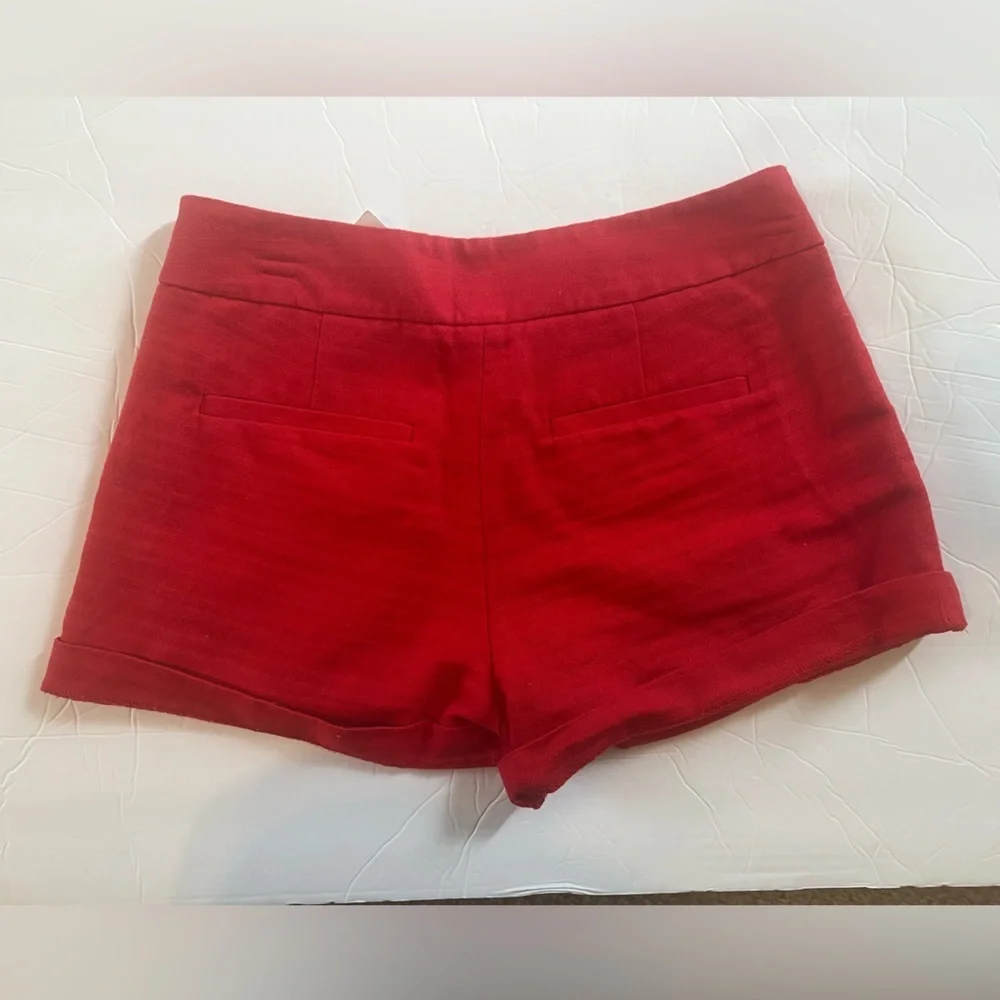 NWT J.Crew Pleated Linen Blend Shorts – Size 0 – Red